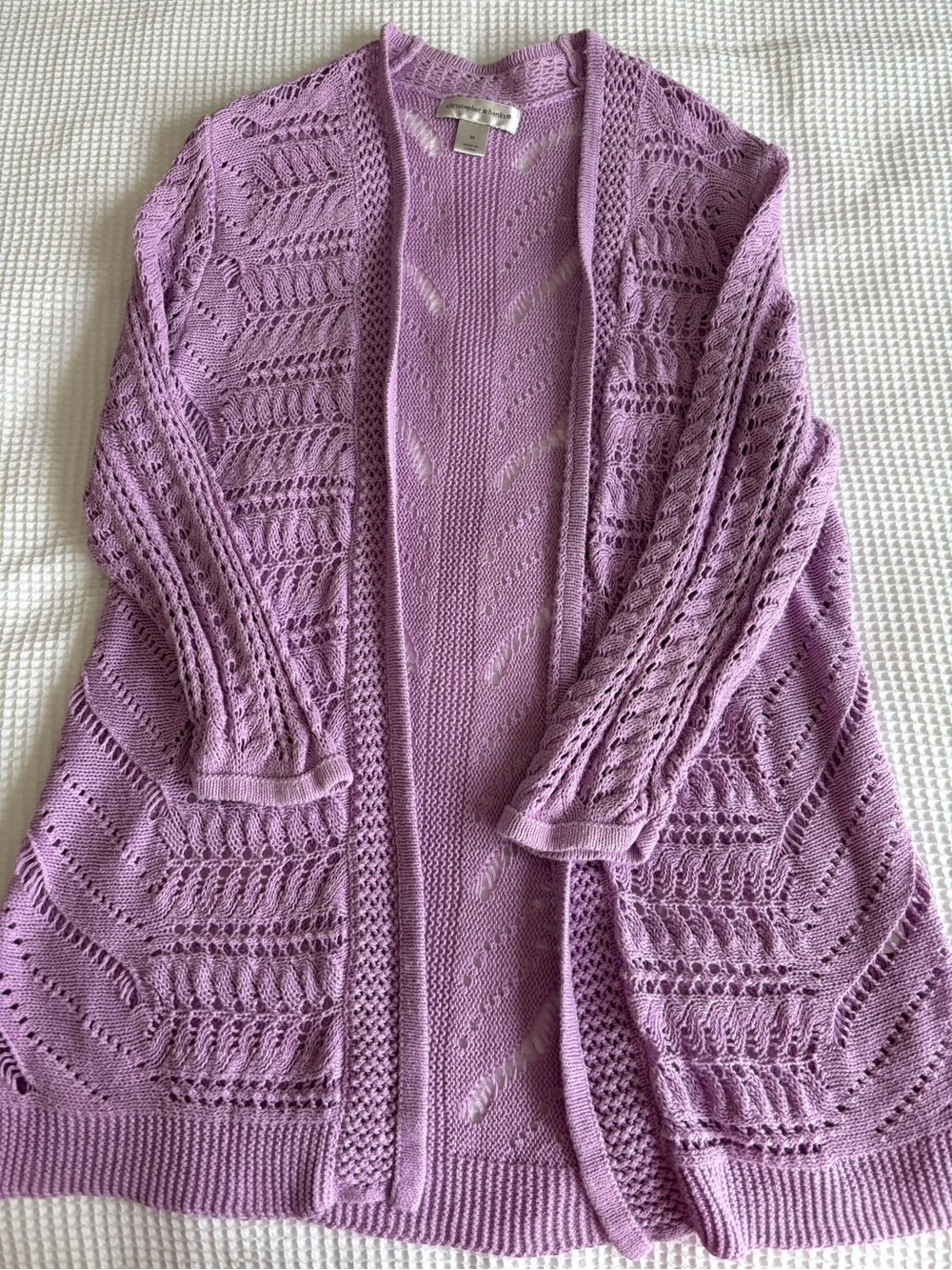Christopher & Banks Lavender Open-Front Knit Cardigan